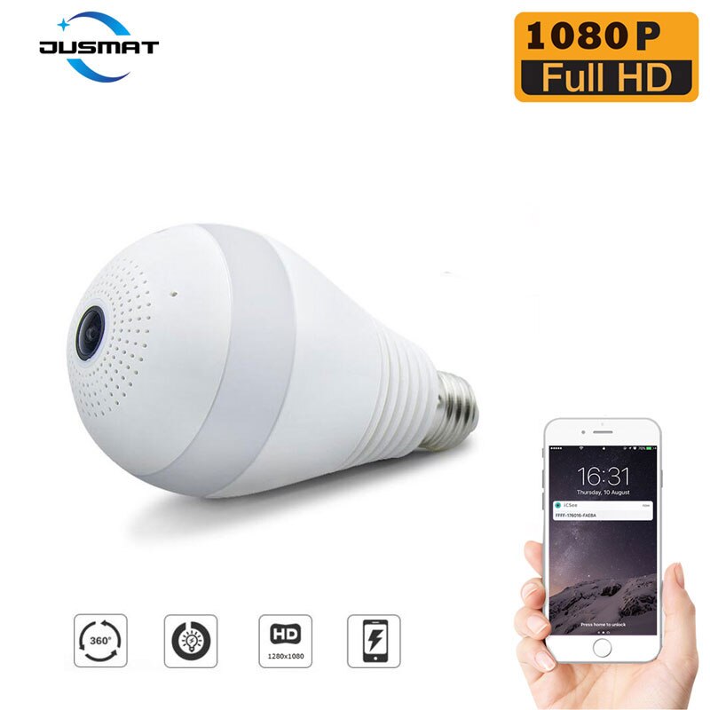 Draadloze Lamp Lamp Camera E27 Interface 360 Graden Home Office Security Anti-Diefstal Ip Camera 1080P