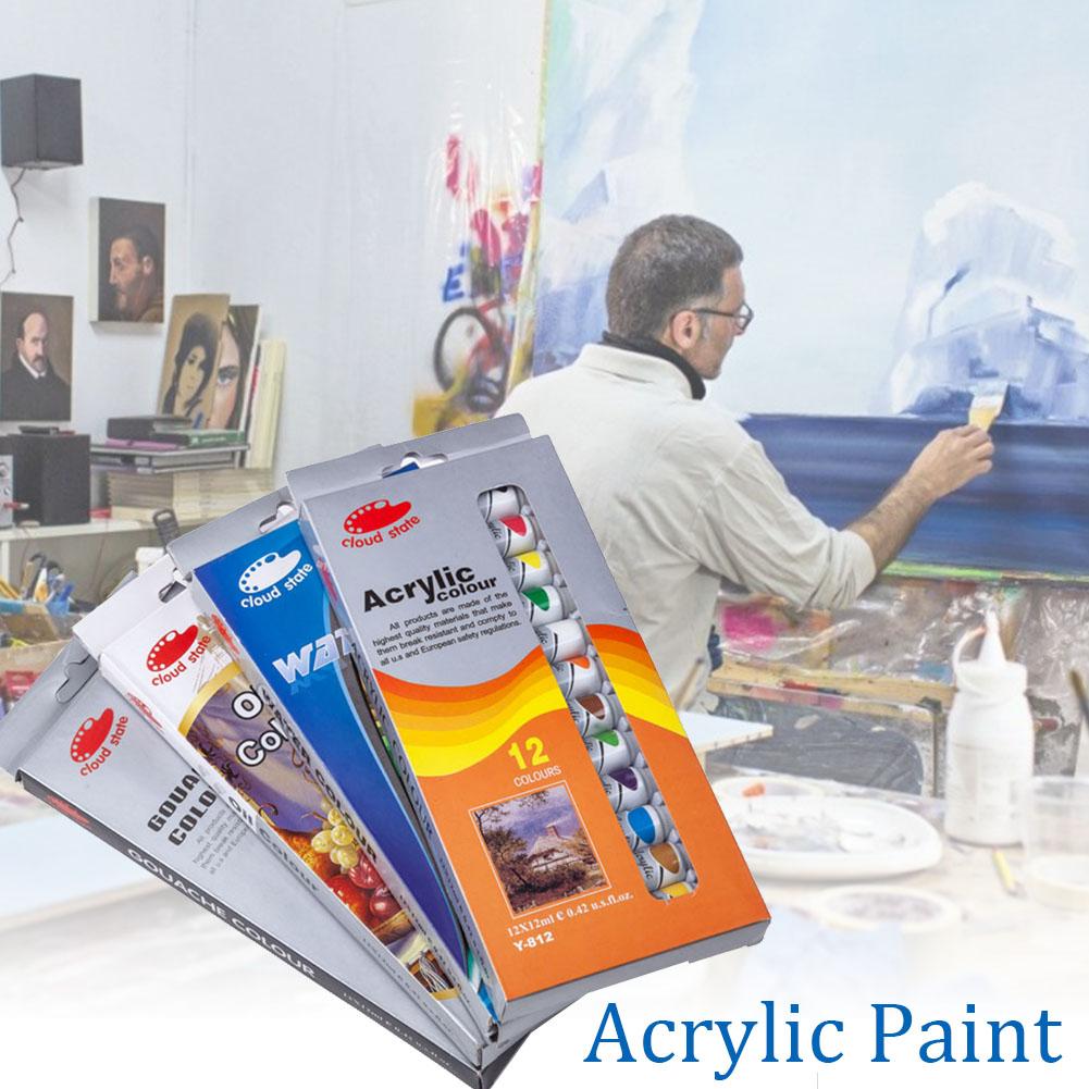 12 Colors Oil Paints Acrylic Paint Set Non-toxic Quick-drying Oil Paint Set Drawing Pigments Art Supplies Art Set