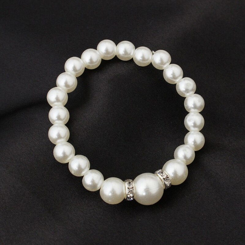 Classic White Pearl Jewelry Sets Necklace Bracelet Earrings Bridal Pearl Sets Women Party Jewelry Wedding Jewlery Christmas