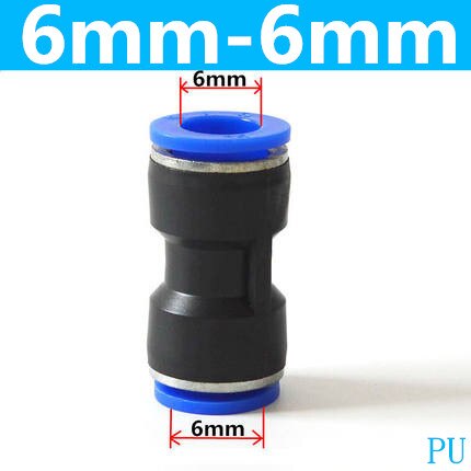 Pneumaattiset liittimet kiinnitys muoviliitin pu  pg 4mm 6mm to 8mm 10mm ilma-vesiletku putki työnnä sisään suorat kaasun pikaliittimet: Pu -6