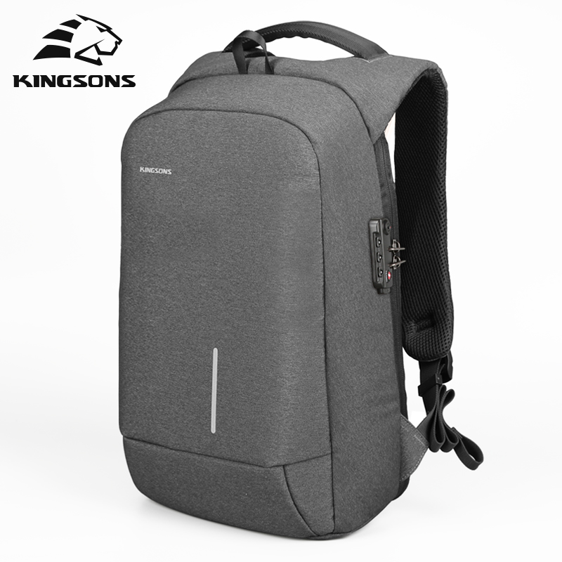 Kingsons Anti-vol hommes sac à dos 13.3/15.6 pouces sac à dos pour ordinateur portable collège étudiant école sacs à dos pour adolescents garçons