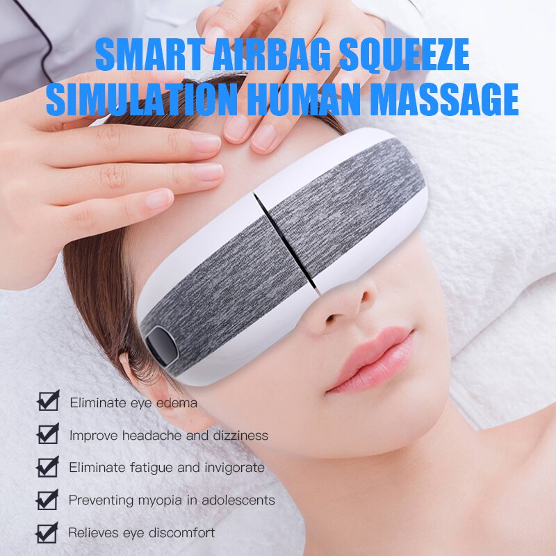 Lunettes chauffantes pour les yeux, appareil de Massage intelligent, pression d&#39;air, pliable à 180 degrés, Anti-rides, Massage oculaire avec musique, outils de soins de santé, relaxation