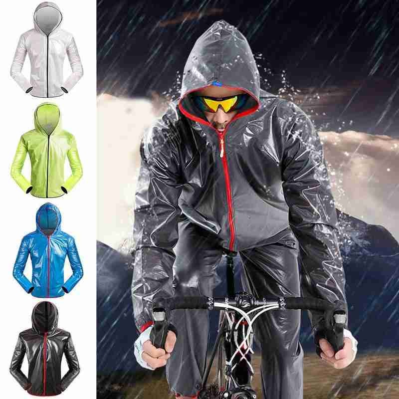 Unisex Anti-Rain Wind Outdoor Cycling Jacket Raincoat Waterproof Men Bicycle Bike Hooded Long Sleeve Sport Clothing Plus Size