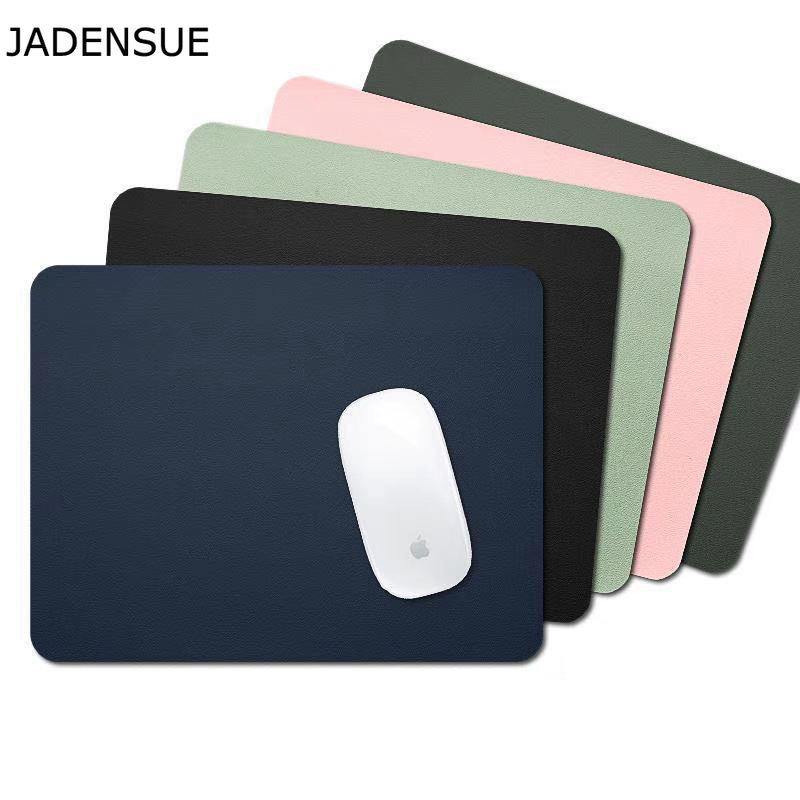Lindo Mouse Pad de cuero de la PU de Color sólido Simple escritorio Mats impermeable de la Oficina alfombrilla de ratón para portátil Juegos de ordenador Deskpad