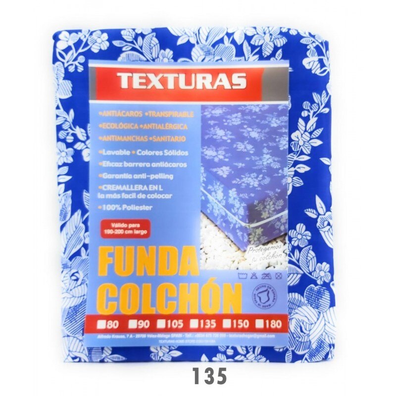 Denier Matrashoes Blauw Rits L Bloem 135X190 Cm