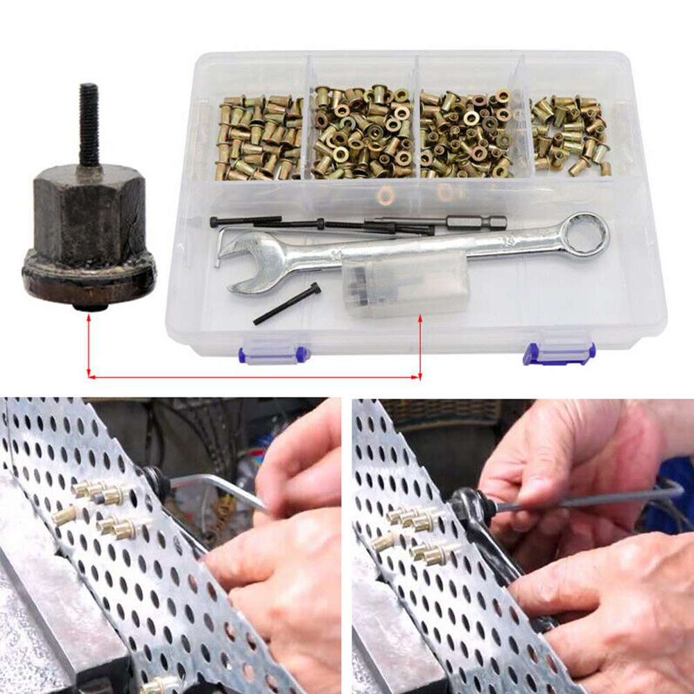 109pcs/set Portable Home Electric Rivet Pistola DIY Pneumatic With Spanner Easy Storage Manual Nuts Tool Kit Practical Handheld