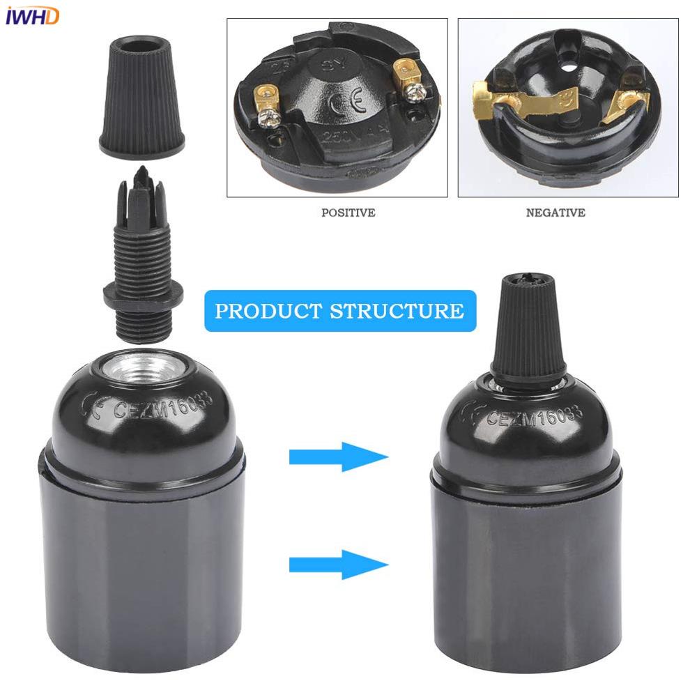 Iwhd Plastic Douille Fitting E27 Socket Lamphouder 110V-220V Vintage Soquete E27 Lamp Holder Base Socket portalamparas: Blauw