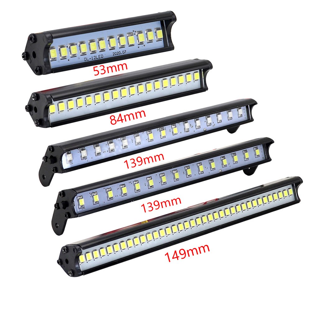 Barre lumineuse Led pour toit de voiture Rc, projecteur 53-149mm pour 1/10 Trxxas Trx4 Defender Trx6 G63 Axial Scx10 D90 Rgt Yikon chenille
