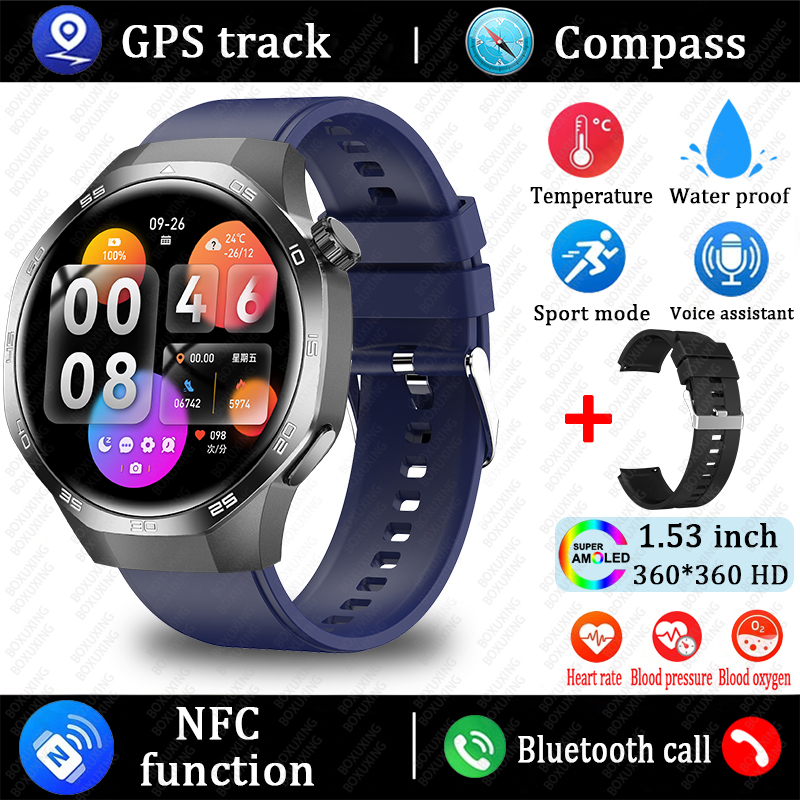 2025 Nuovo Orologio 5 MAX Astuto Della Vigilanza HD AMOLED Schermo NFC GPS inseguitore Chiamata Bluetooth Impermeabile sport saluto Smartwatch Uomo Donna: BIANCO