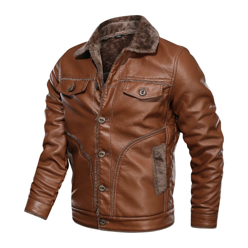 2020 novos Homens Jaqueta De Couro de Inverno Russo Top Quality Faux Fur Jaqueta De Couro Masculina de Couro Quente Jaquetas Casacos Masculinos 8XL