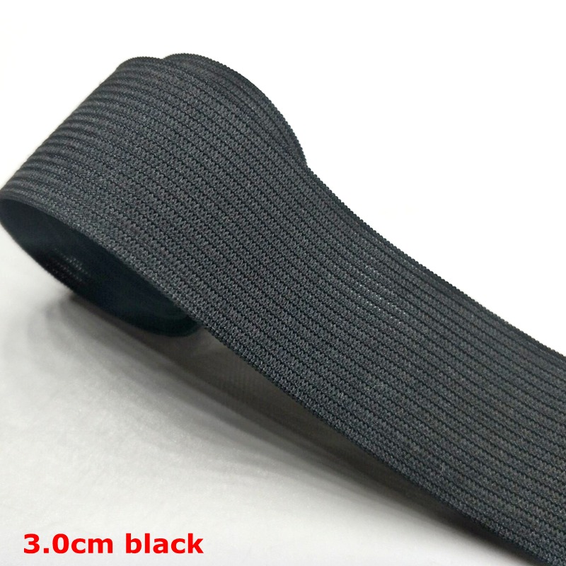 Hl 15/20/25/30/35/40/45Mm Zwart/Wit/Goud/Zilver Nylon Elastische Bands Garment Home Textiel Naaien Begrippen 1Meter Of 2Meter: 3.0cm black 1 meter