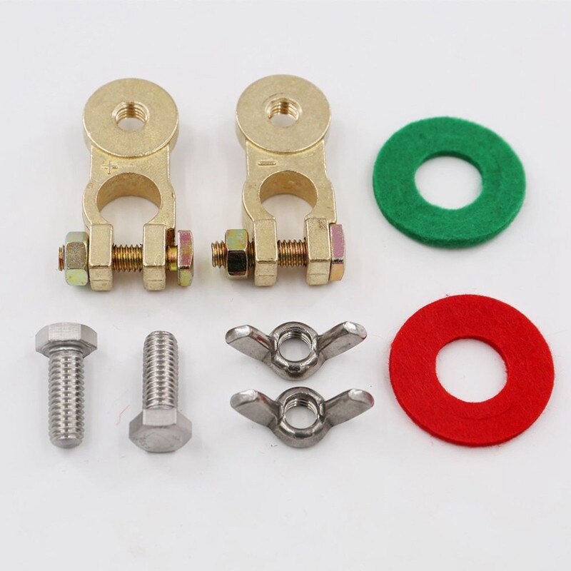 A Pair Of High Brand Battery Clamp Battery Connector Pure Copper Butterfly Nut Battery Clamp Battery Clamp