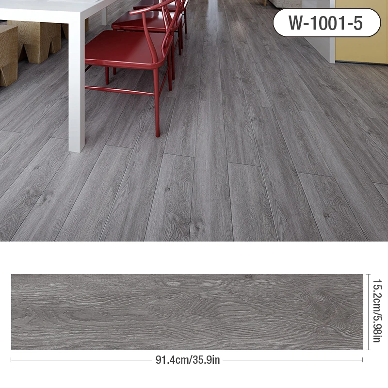 91 x 15cm tjock träådring golvklistermärke xpe-skum 3d väggklistermärken vattentät självhäftande vardagsrum toalett kök heminredning: Grå