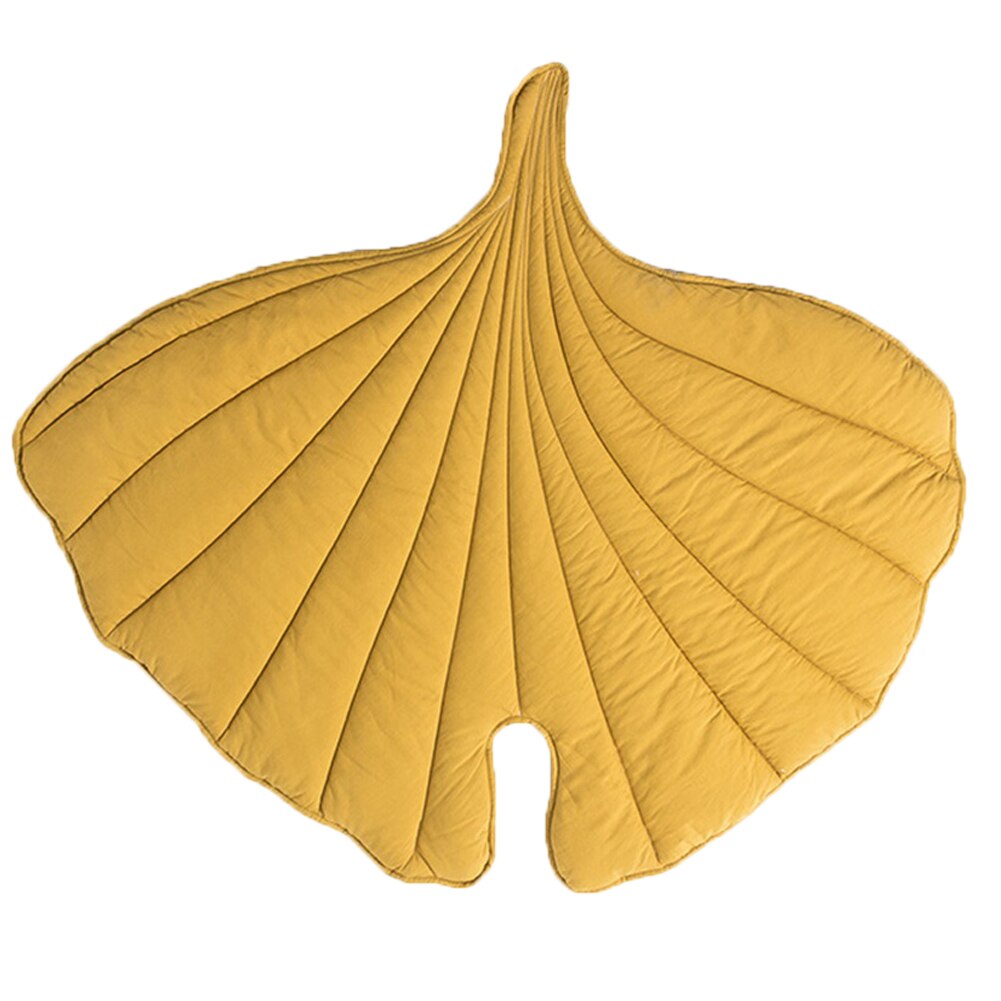 Nordic Baby Leaf Tapijt Zachte Katoen Vloermat Tapijten Kinderen Slaapkamer Nursery Bladeren Tapijt Deken Woonkamer Thuis Nieuwjaar decoratie: Yellow