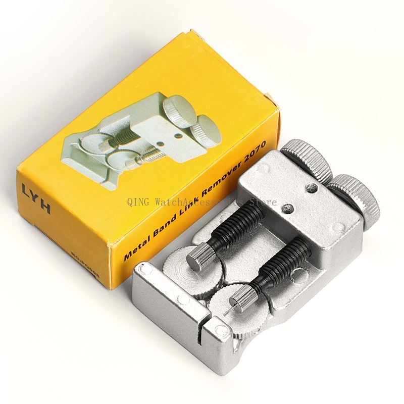 Klockarmband länkborttagare dubbelsidig metallstiftborttagare justerbar klockreparationsverktyg extra stift tillbehör