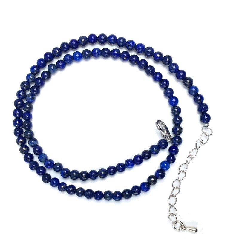 Natuurlijke 4Mm Crystal Quartz Toermalijn Lapis Lazuli Kralen Ketting Granaat Meerdere Kleuren Cadeaus Voor Meisjes Mode Armband Choker: lapis lazuli