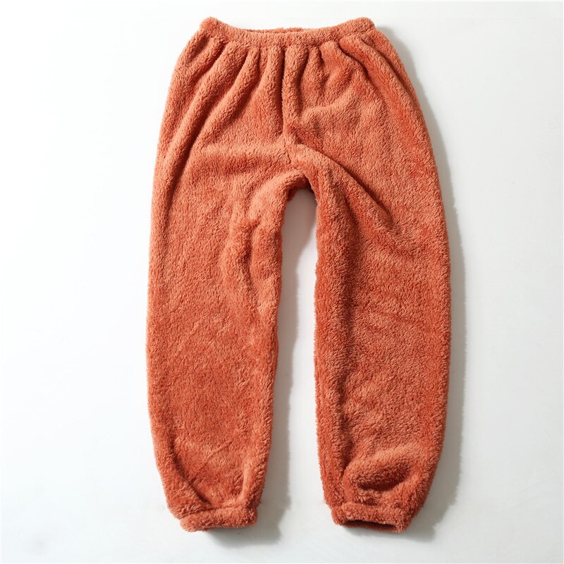 ¡Novedad de invierno! Pantalones de franela para mujer, pantalones de dormir gruesos y cálidos, pantalones de pijama para mujer, pantalones cómodos, pantalones holgados para parejas, pantalones casua: Rojo coral