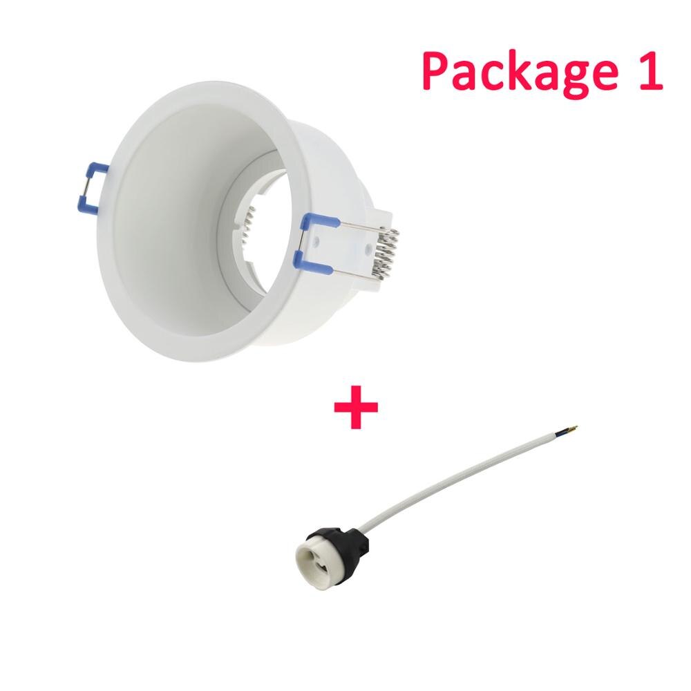 Geen Verstelbare Plafond Lamp Houder Bases Halogeen Licht Beugel Cup Aluminium Led Downlight GU10 MR16 Spot Light Bulb Lamp Houders: package 1