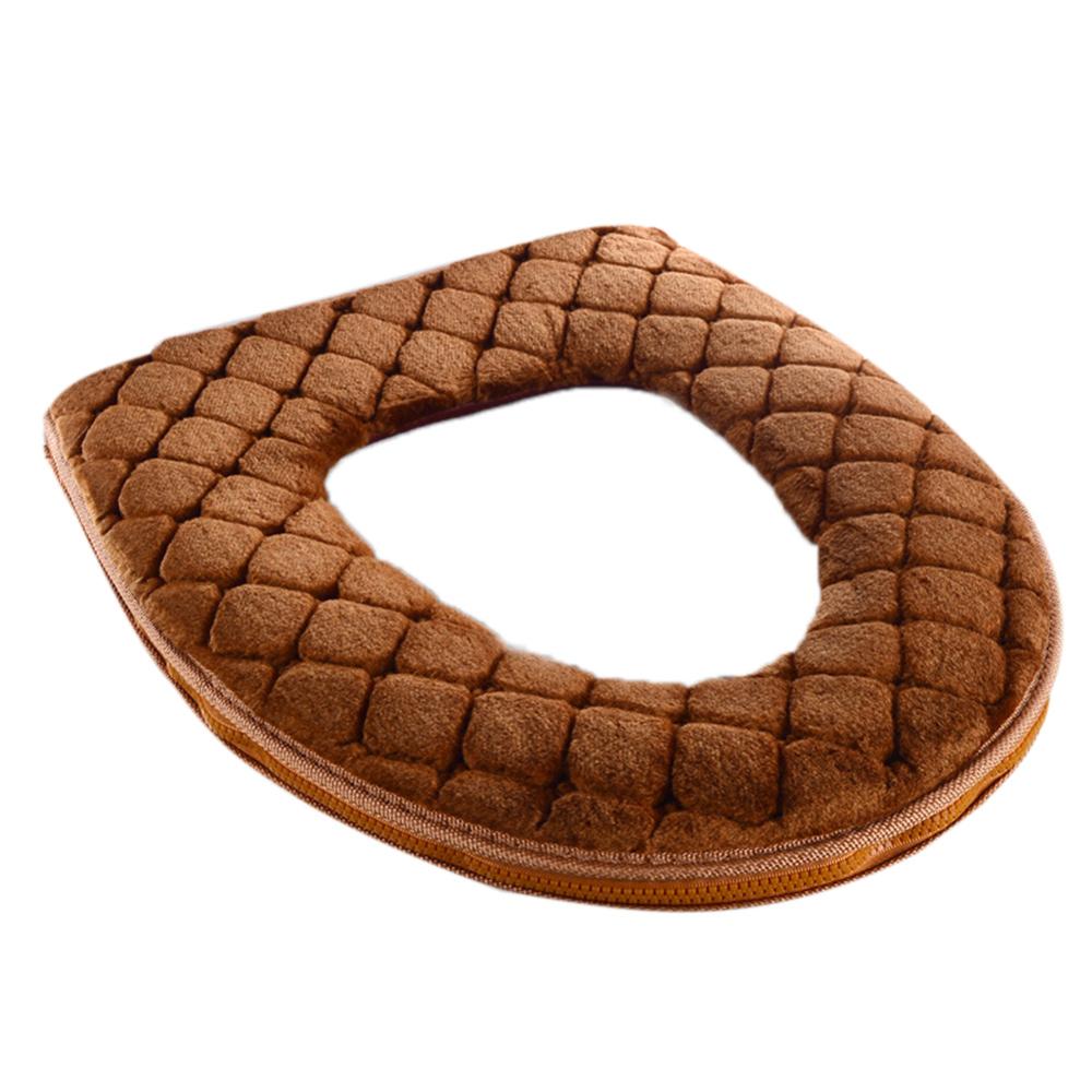 Badrum toalettstol lock mjuk tjockare varm plysch toalett lock lock lock pad heminredning toalett sits lock: Kaffe