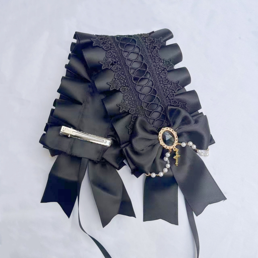 Tocado gótico de Lolita para sirvienta, accesorios para el cabello versátiles hechos a mano de encaje, diademas bonitas para Cosplay, horquilla dulce