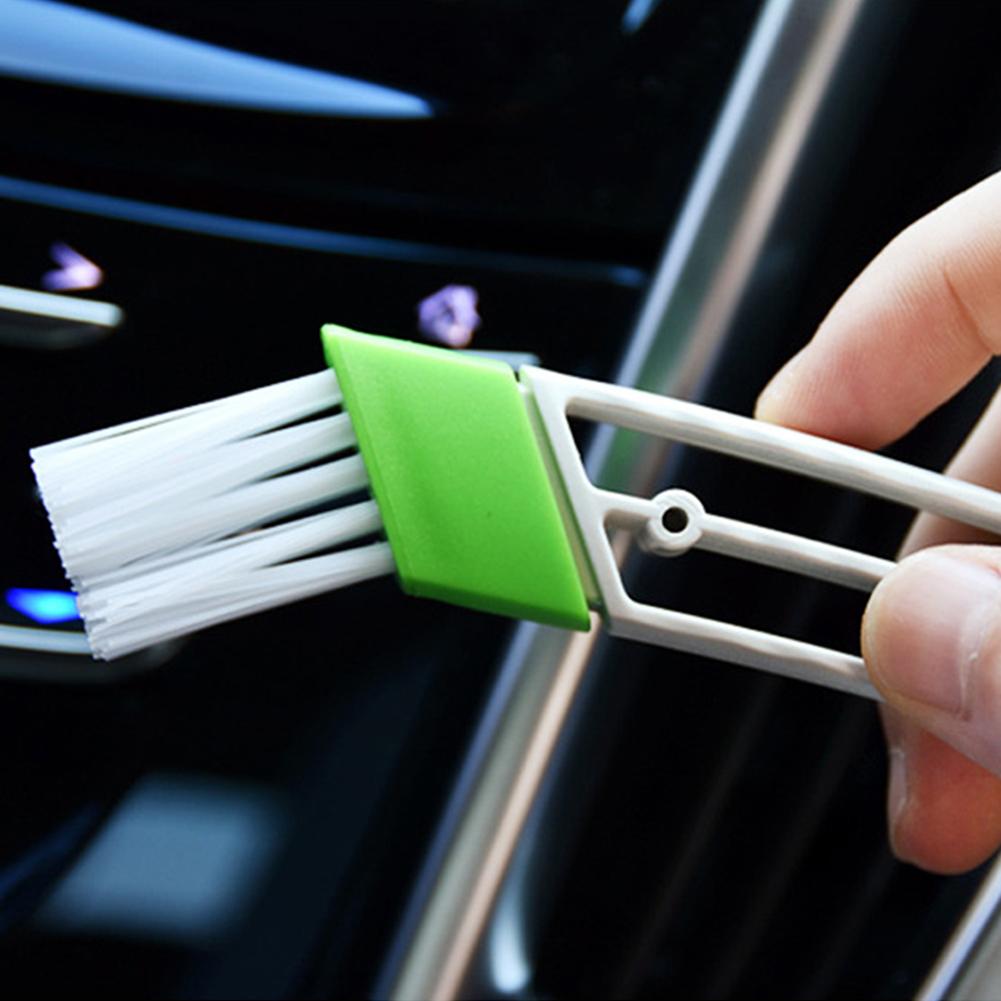 2 In 1 Auto Airconditioner Vent Slit Verf Cleaner Spot Roest Spot Remover Brush Afstoffen Jaloezieën Toetsenbord Schoonmaken Auto wassen Borstel