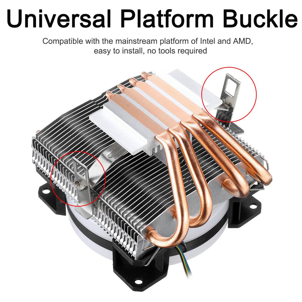 3pin/4pin Cpu Cooler Fan 4 Heatpipes Cooling Fan Heatsink Koeler Queit Fan Voor Intel 775/1150/ 1151/1155/1156/1366 Amd