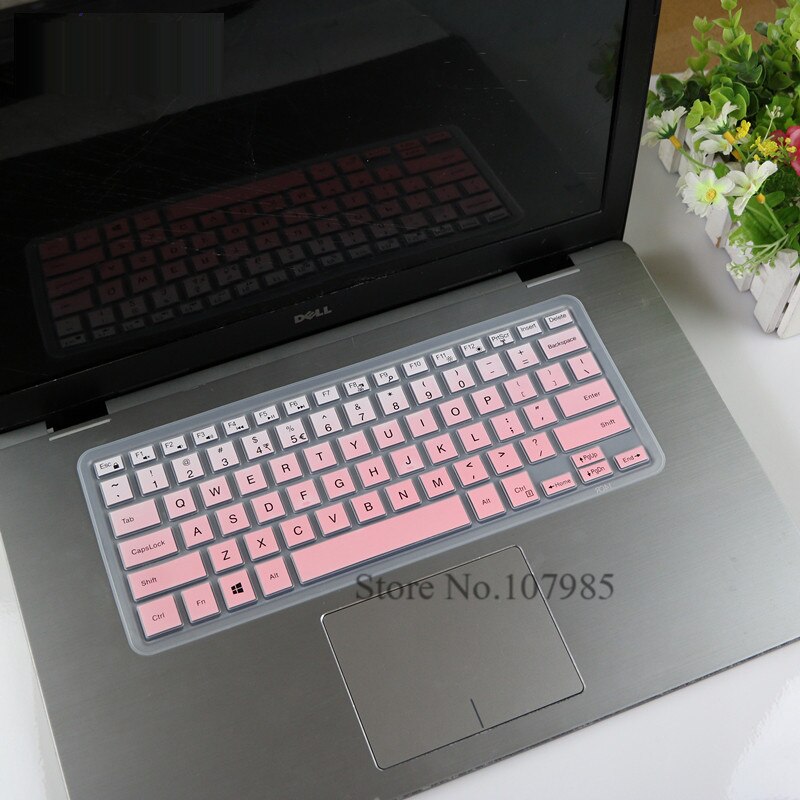 Silicone toetsenbord cover skin Voor DELL XPS 15 XPS15-9550 9560 9570 15MF Pro 5578 7558 7568 7569 7572 15W /WR Vostro 15 5568 7568: Gradual pink