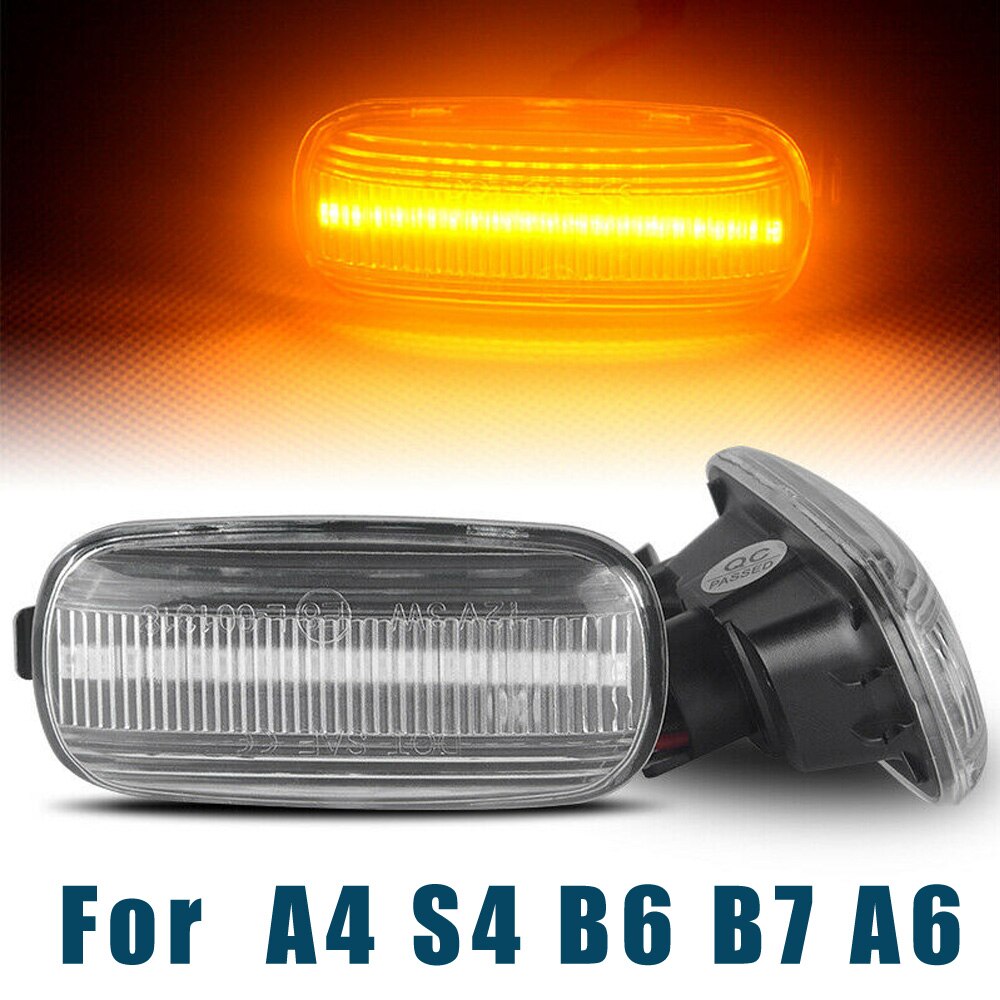IP67 Turn Signal Light Dynamic Transparent For A4 S4 B6 B7 A6 Waterproof