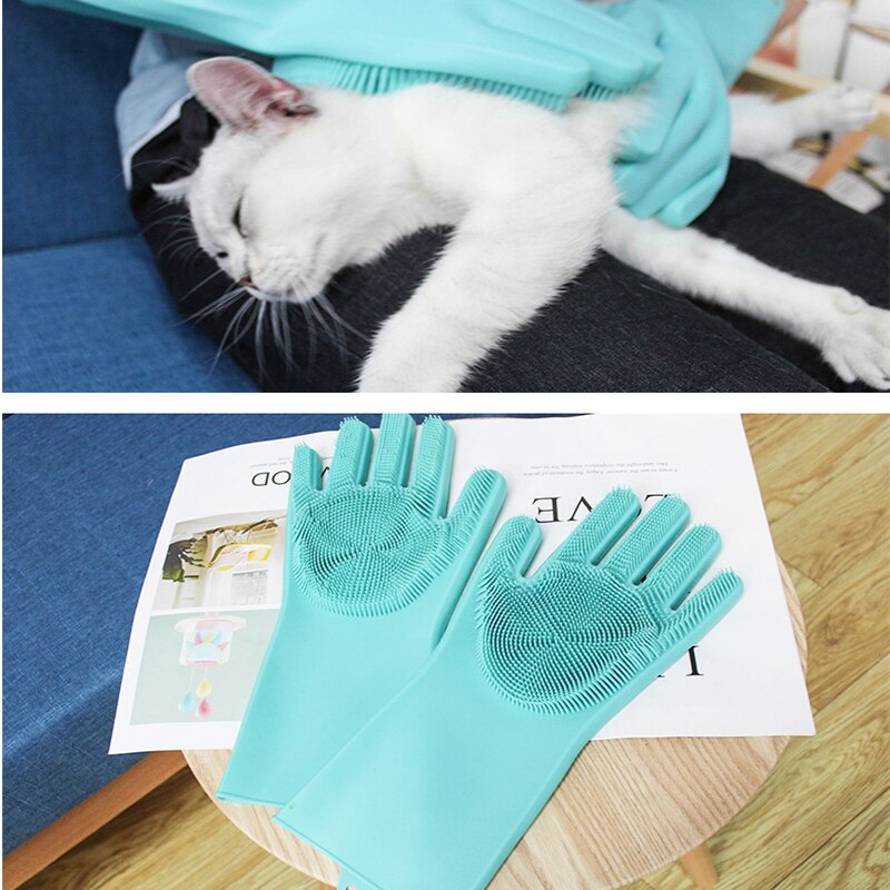 Massage Handschoen Voor Kat Kat Grooming Handschoenen Voor Katten Huisdier Huisdier Katten Handschoenen Schoonmaken Deshedding Borstel Handschoen Pet Haar Kam voor