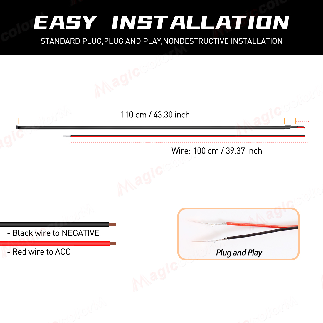 Vgetting Ambient Light 110CM LED Acrylic Strip For Auto DIY Cuttable Flexible Decorative Lamp Hidden Car Interior White Red Blue
