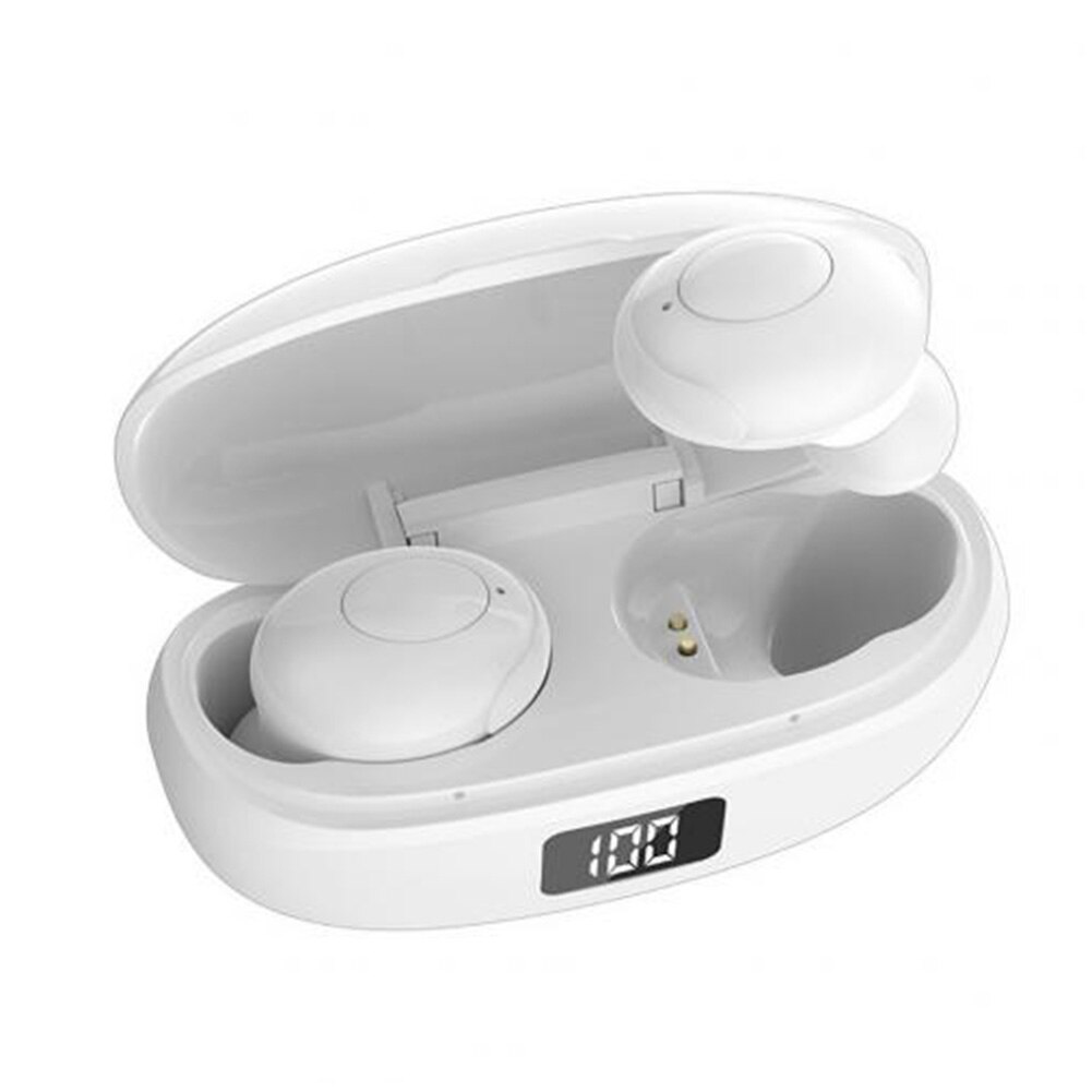 Bluetooth Headset Headset Earbud Bluetooth Earphones Wireless Bluetooth 5.0 Headset Earbuds Noise Cancelling Waterproof Black: White