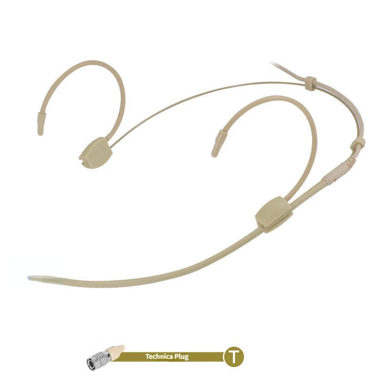 Opaska na głowę z mikrofonem do zestawu słuchawkowego Sennheiser Shure AKG MiPro Audio Technica 4Pin 3Pin TA4F 3.5mm Lock: Złote