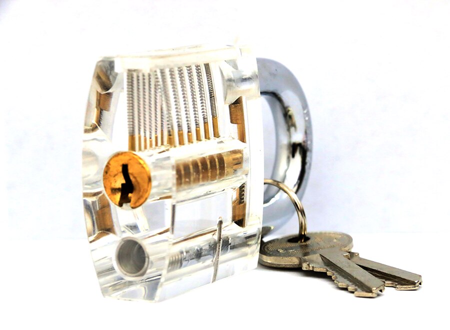 Transparent 7 Pin Lock , Practice Pick Lock with Exquisite Box for Beginner