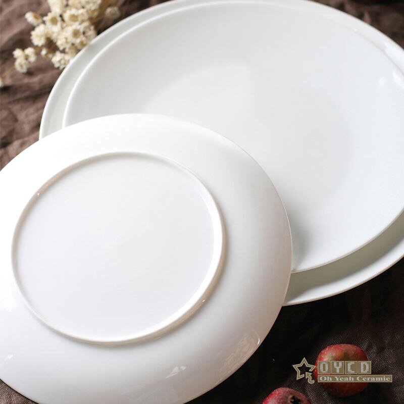 Bone china bread plates western-food plate pure white bone china plates round shape 7" 8" 10" shallow type plates bread dishes