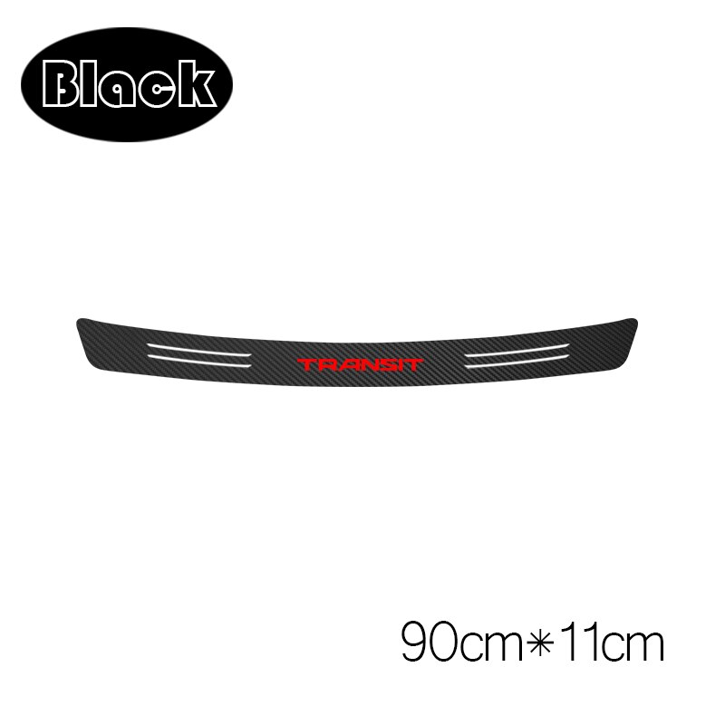 1 pièces voiture coffre Protection pare-chocs arrière décoration décalcomanie pour Ford transit Fiesta fusion ranger mondeo Mustang 3D Auto autocollant: 90CM x 11CM black