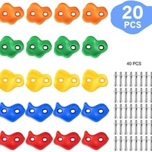 20 Rock Wall Climbing Holds Set, Kids Climbing Rocks for Indoor Outdoor Play Set, Rock Wall Hand Holds Kit