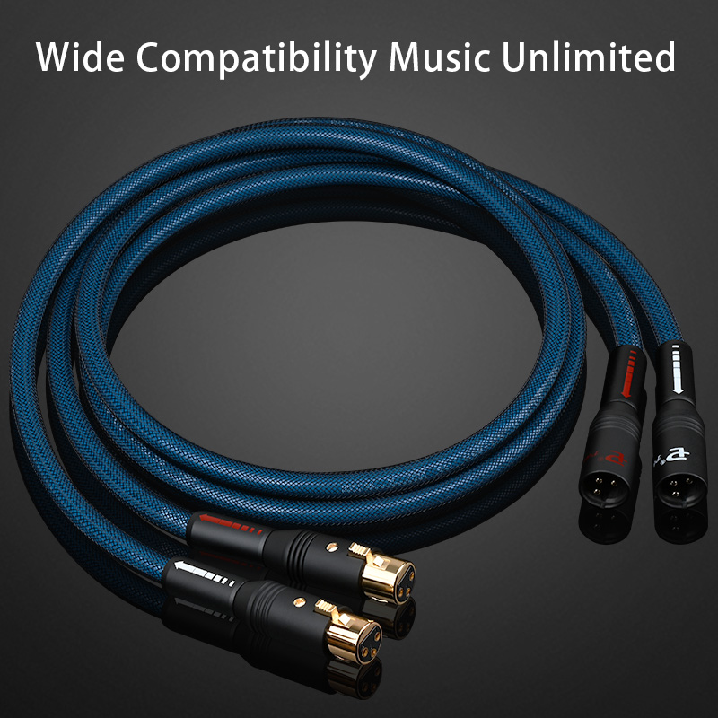 Cavo xlr hi-fi per amplificatore, con nucleo occ placcato argento di alta gamma e connettore 2 bilanciato maschio-femmina a 3 pin, cavo audio professionale.