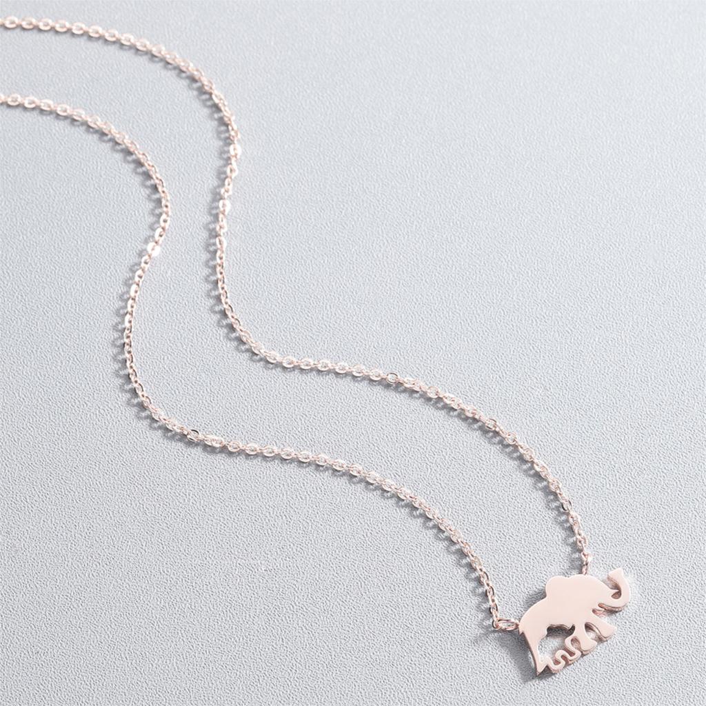 Bella collana elefante animale thailandia moda donna gioielli Vintage in acciaio inossidabile Mini collana pendente moda oro