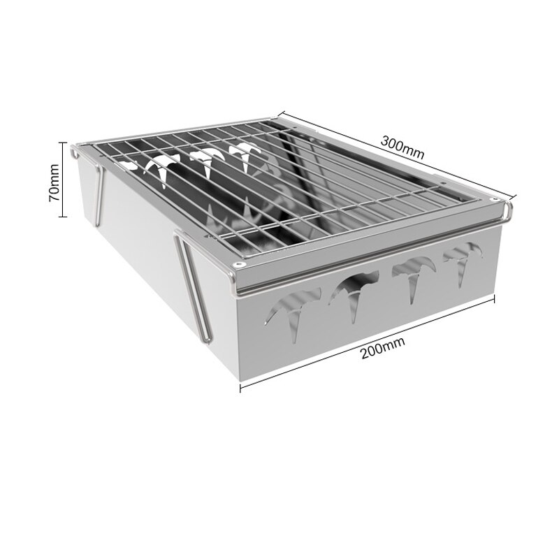 Mini BBQ GRILL Portable bbq stove camping stainless steel charcoal foldable BBQ Grills Patio Small Barbecue Tools: Default Title