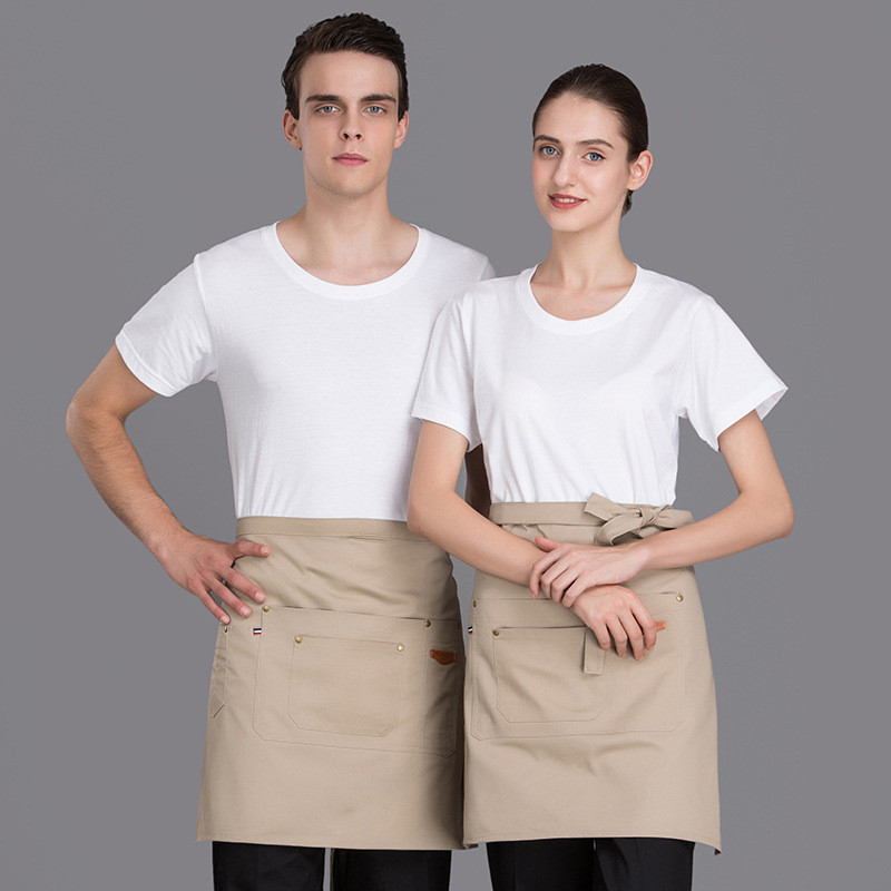1pcs Short Half Apron Denim Restaurant Hotel Waist Chef Apron Bar Pub Kitchen Cafe Server Waiter Waitress Cook Apron Universal