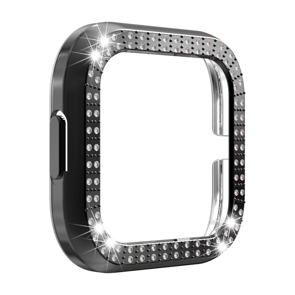 Bling Diamond Watch Case Plating PC Case Watch Cover Electroplate Luxury Protective Shell for Fitbit Versa 2 Waterproof Screen