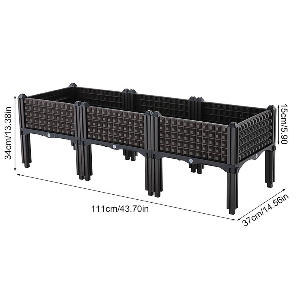 Raised Planter Grow Box Rectangular Flowerpot Elevated Garden Bed Garden Pots &amp; Planters Elevated Garden Bed Garden Decoration