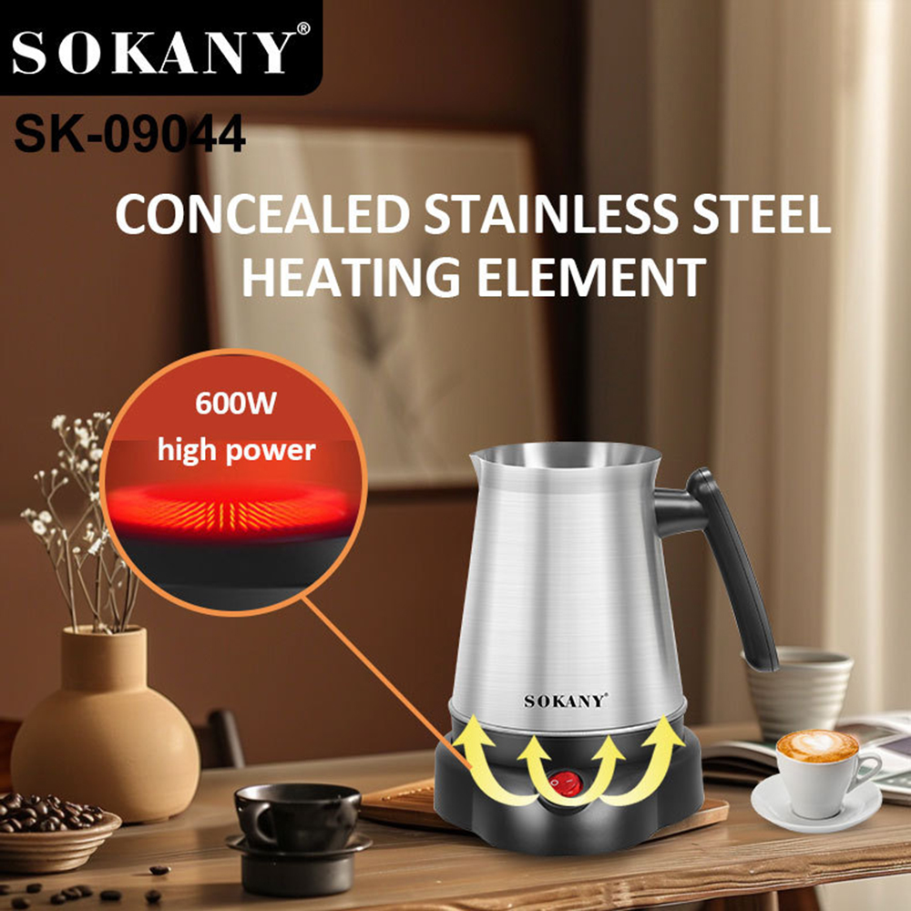 Turkse Griekse Koffie Moka Theepot Maker Machine 800ML Draagbare Waterkoker 6 Kopjes Roestvrij Staal Kokend Water 220V EU • Mustacia