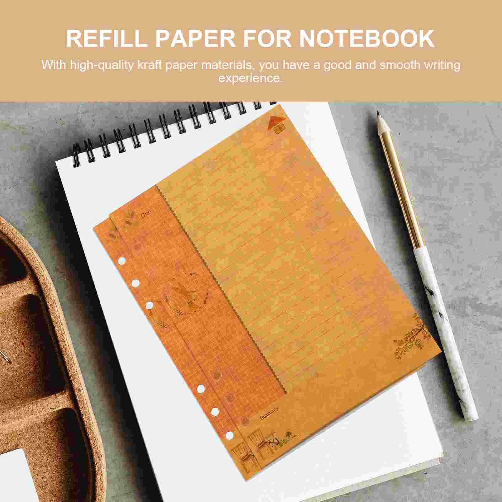 2Pcs A5 Refill Papier Losse Blad Papier Losbladige Inserts Papers Voor Schrijven