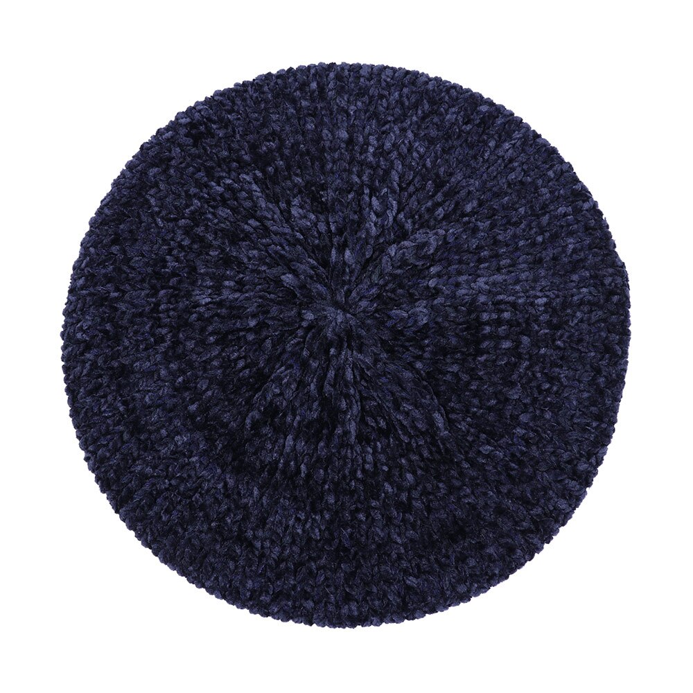 Stylish Berets Chenille Material Winter Berets For Women Warm Knitted Hat Female Autumn Painter Caps Lady warm hats: navy blue