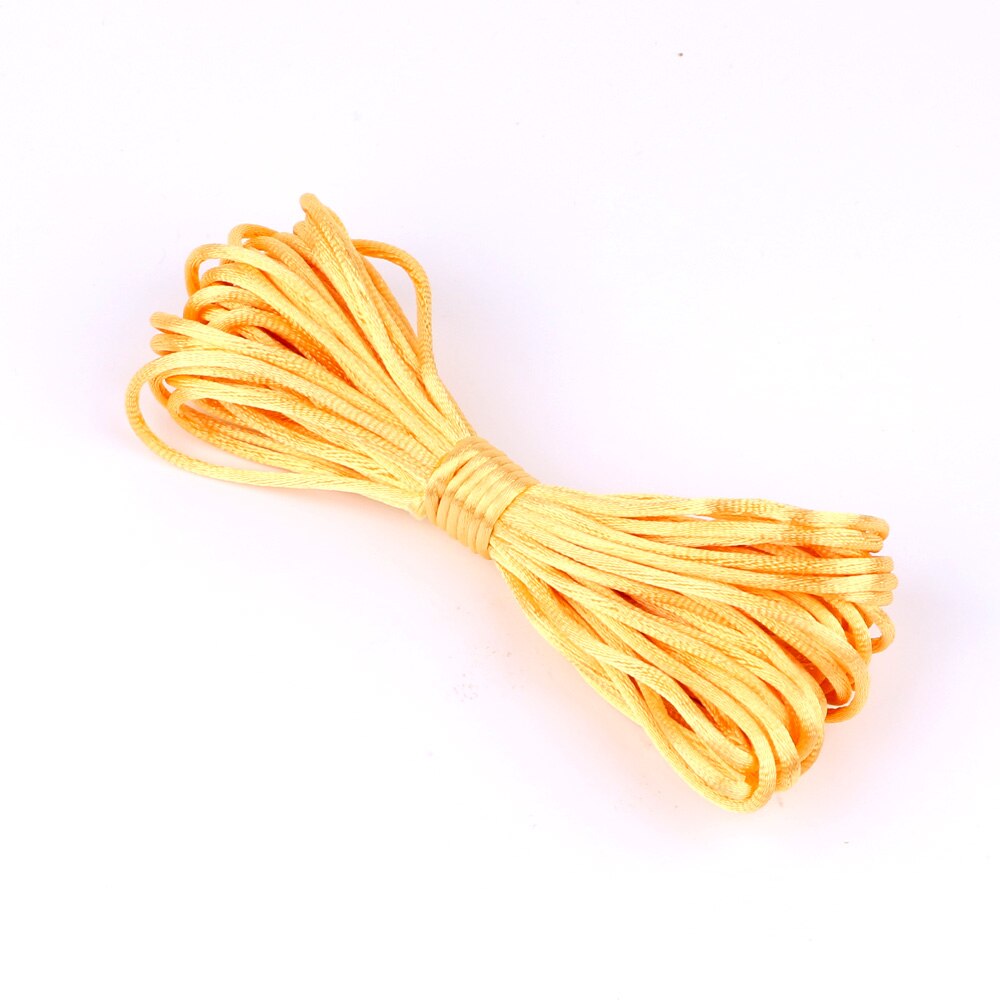 TYRY.HU Baby Teether Accessories 10m Satin Silk Rope 2mm Nylon Cord for Baby Mom Jewelry Making Teething Necklace Rattail Cord: gold 10m