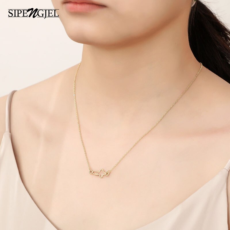 Cubic Zirconia Butterfly Cross Pendant Necklace Gold And Silver Color Chain Necklace For Women Korean Jewelry