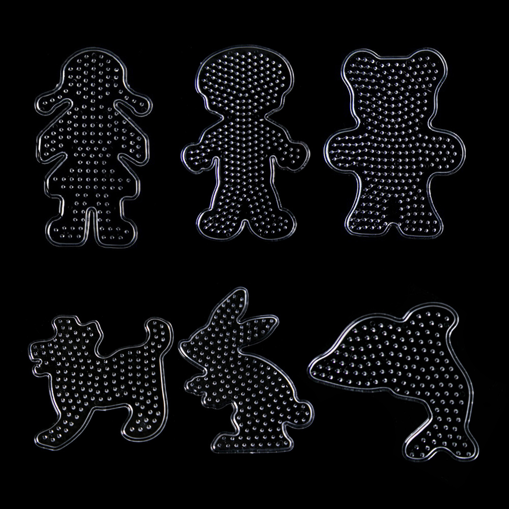 6-Pack 5mm Fuse Bead Pegboards Transparent Plastic Ironing Bead Templates for DIY Crafts Jewelry Making Accessories: Default Title
