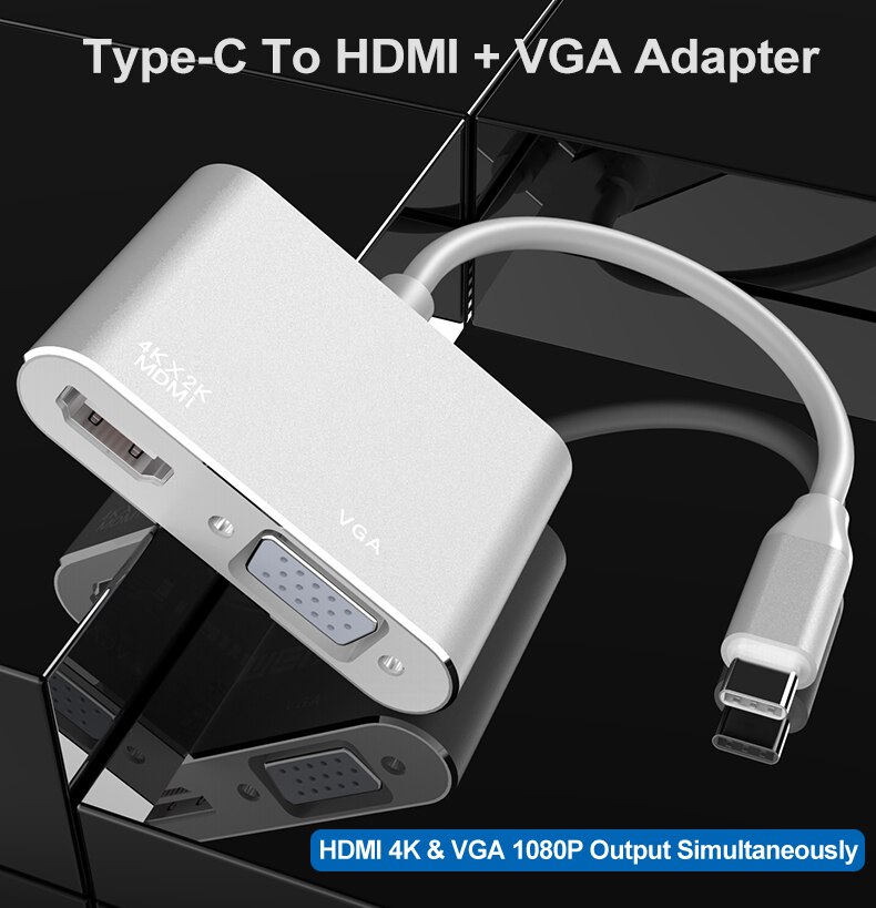 Type C To HDMI VGA PD