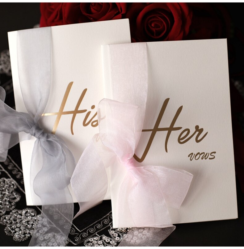 Ins Koreaanse Stijl Europese Stijl Bruid En Bruidegom Bruiloft Gelofte Kaart Gezworen Card Chiffon Lint